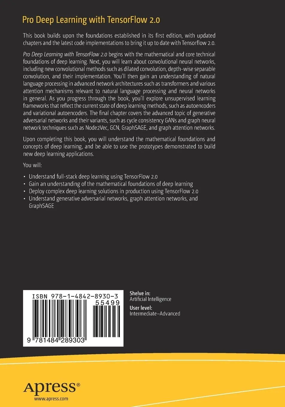 Rückseite: 9781484289303 | Pro Deep Learning with TensorFlow 2.0 | Santanu Pattanayak | Buch | xx