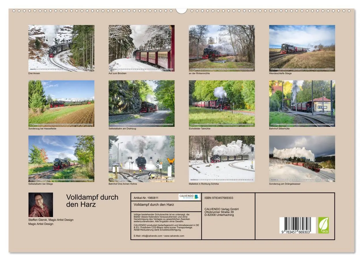 Bild: 9783457669303 | Volldampf durch den Harz (hochwertiger Premium Wandkalender 2026...