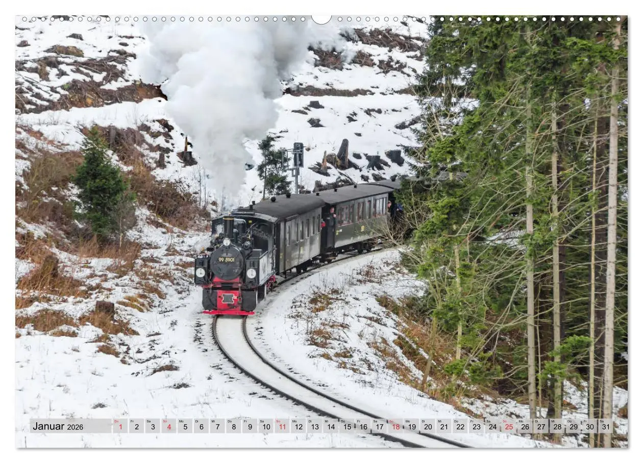 Bild: 9783457669303 | Volldampf durch den Harz (hochwertiger Premium Wandkalender 2026...