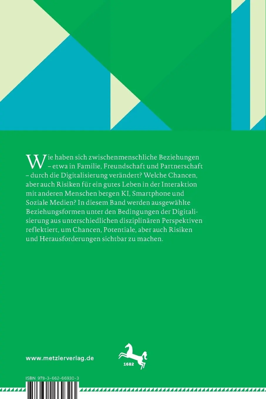 Rückseite: 9783662669303 | Zwischenmenschliche Beziehungen im Zeitalter des Digitalen | Buch