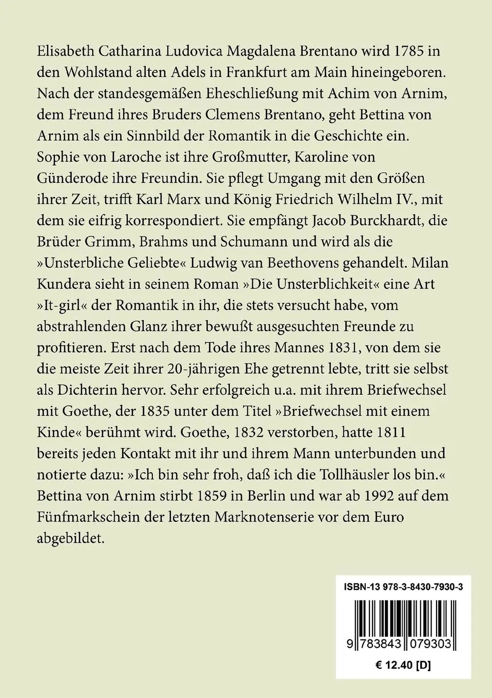 Rückseite: 9783843079303 | Goethes Briefwechsel mit einem Kinde | Seinem Denkmal | Arnim | Buch