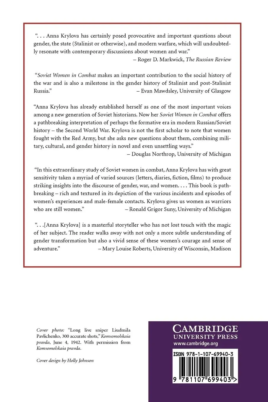 Rückseite: 9781107699403 | Soviet Women in Combat | A History of Violence on the Eastern Front