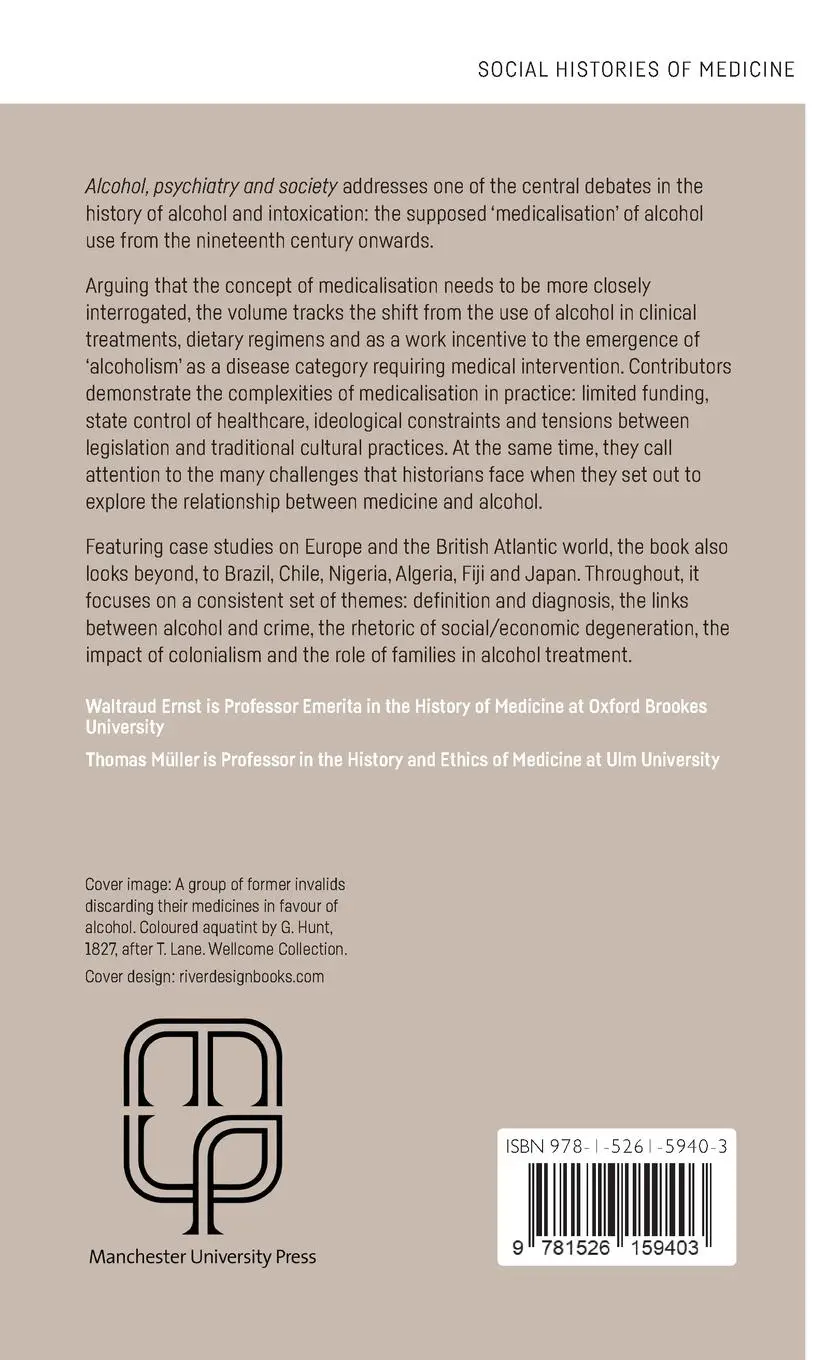 Rückseite: 9781526159403 | Alcohol, psychiatry and society | Waltraud Ernst (u. a.) | Buch | 2022