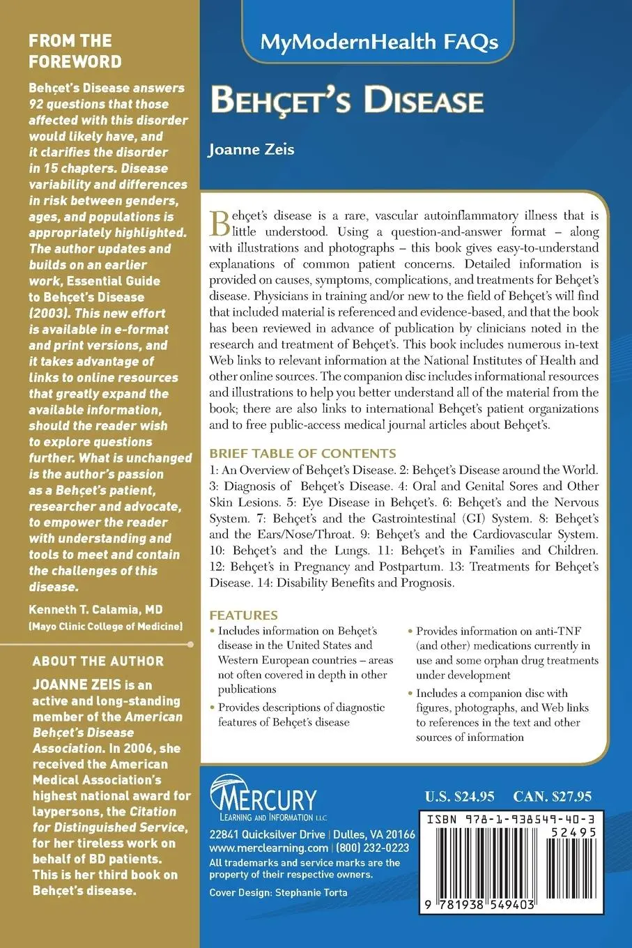 Rückseite: 9781938549403 | Behcet's Disease | Joanne Zeis | Taschenbuch | Englisch | 2014