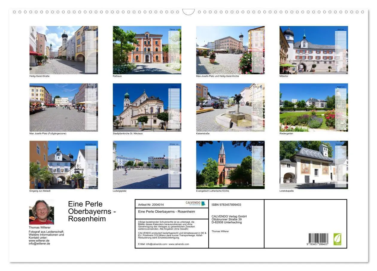 Bild: 9783457899403 | Eine Perle Oberbayerns - Rosenheim (Wandkalender 2026 DIN A2 quer),...
