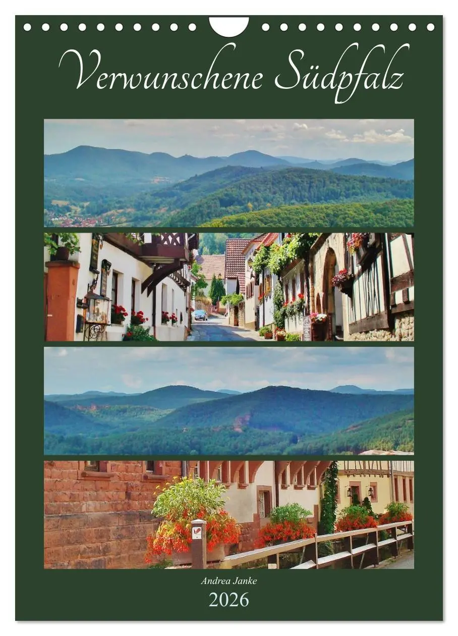 Cover: 9783516439403 | Verwunschene Südpfalz (Wandkalender 2026 DIN A4 hoch), CALVENDO...