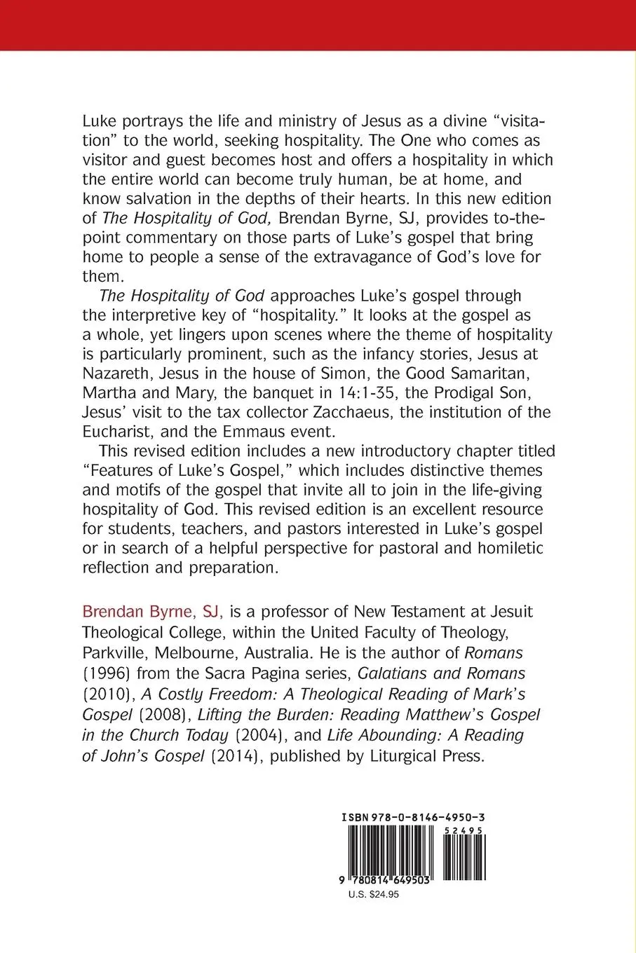 Rückseite: 9780814649503 | Hospitality of God | A Reading of Luke's Gospel | Brendan Byrne | Buch