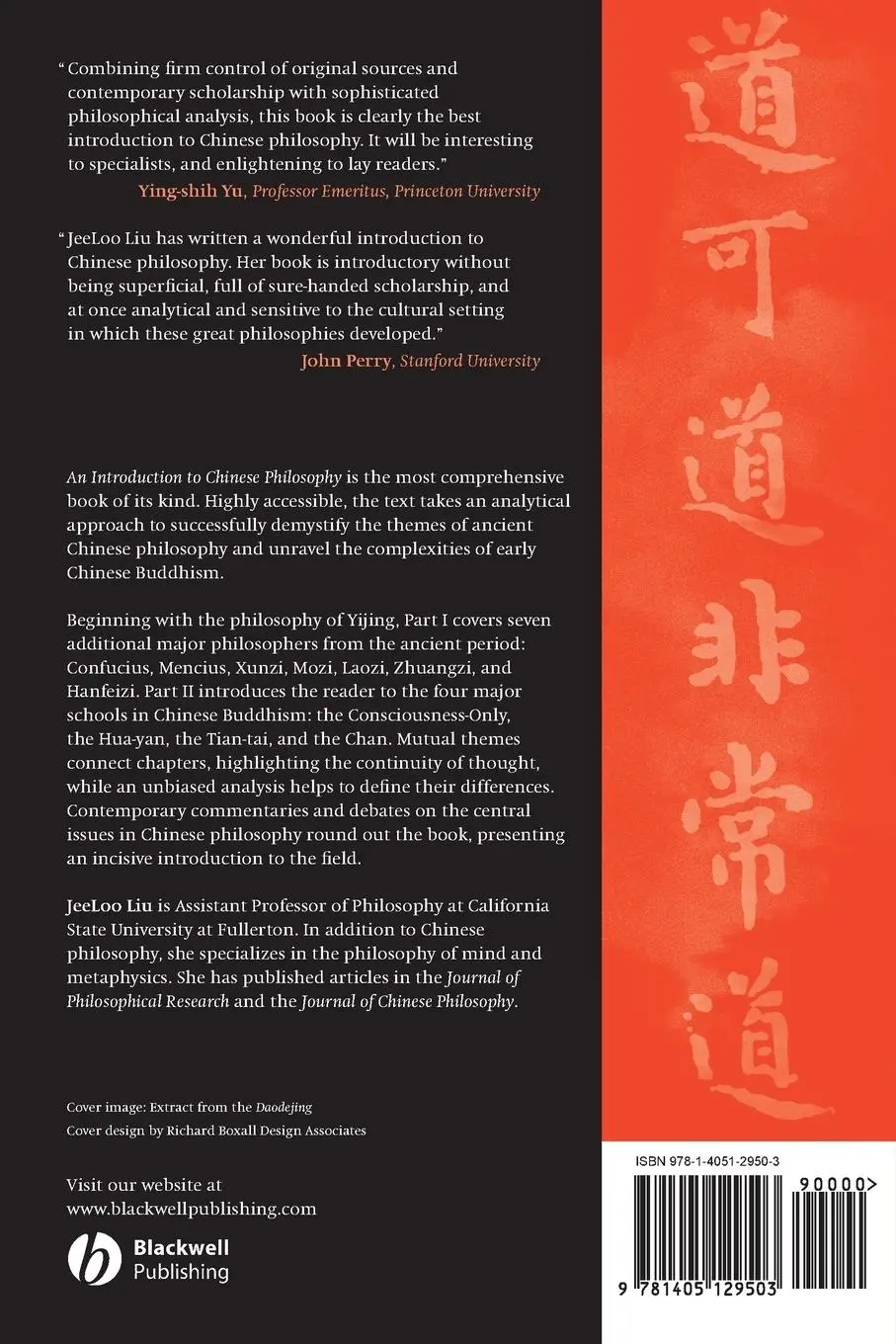 Rückseite: 9781405129503 | An Introduction to Chinese Philosophy | Liu | Taschenbuch | Englisch