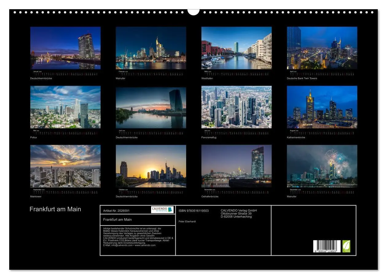 Bild: 9783516119503 | Frankfurt am Main (Wandkalender 2026 DIN A2 quer), CALVENDO...