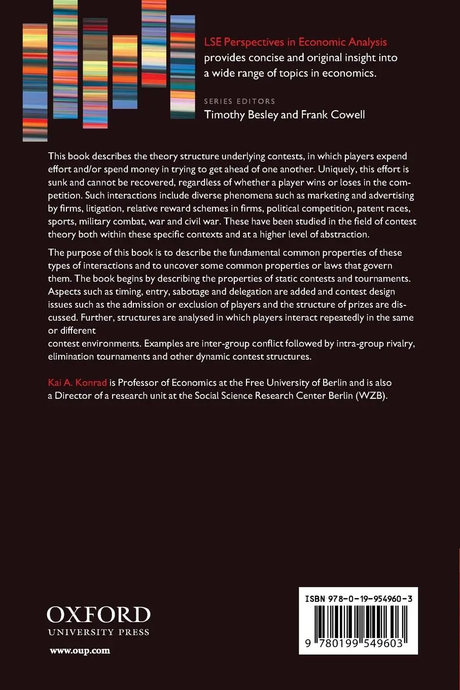 Rückseite: 9780199549603 | Strategy and Dynamics in Contests | Kai A Konrad | Taschenbuch | 2009