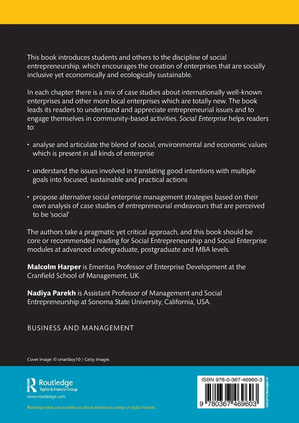Rückseite: 9780367469603 | Social Enterprise | Malcolm Harper (u. a.) | Taschenbuch | Englisch
