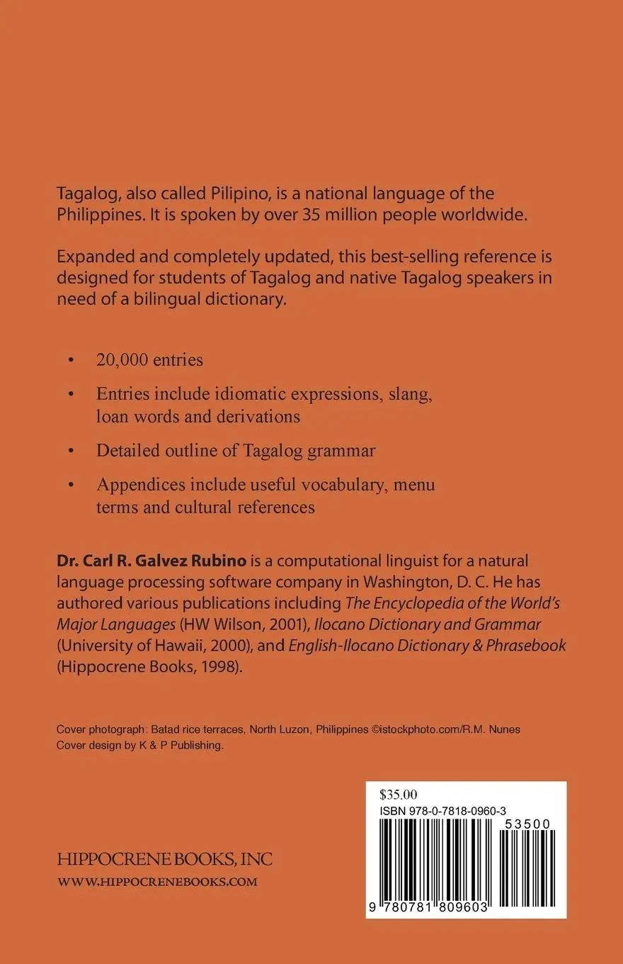 Rückseite: 9780781809603 | Tagalog-English/English-Tagalog Standard Dictionary | Rubino (u. a.)
