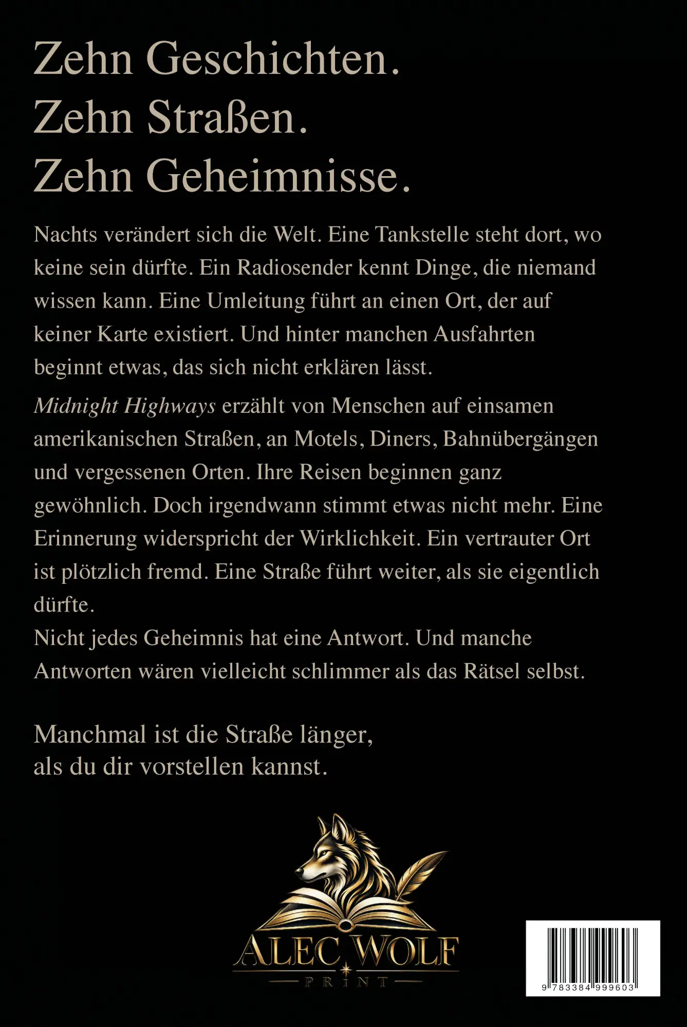 Rückseite: 9783384999603 | Midnight Highways | Zehn Geschichten, Zehn Straßen, Zehn Geheimnisse