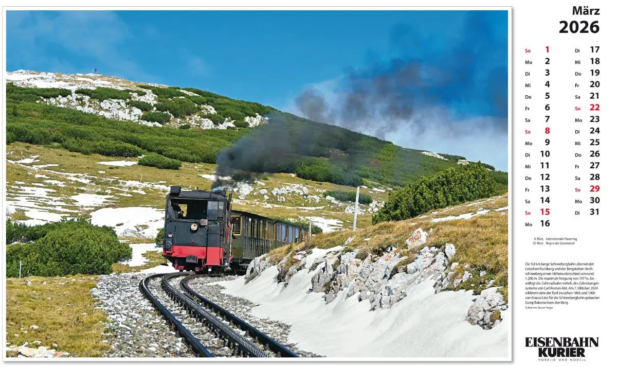 Bild: 9783844659603 | Alpenbahnen 2026 | Kalender | 13 S. | Deutsch | 2026 | EK-Verlag