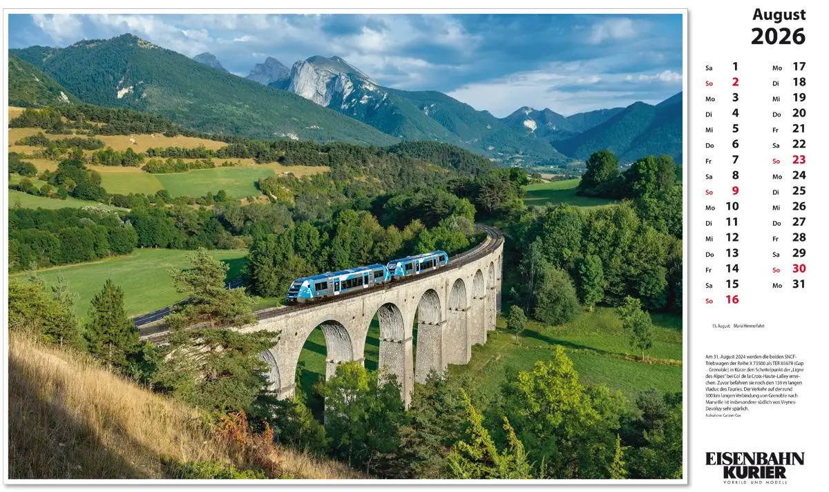 Bild: 9783844659603 | Alpenbahnen 2026 | Kalender | 13 S. | Deutsch | 2026 | EK-Verlag