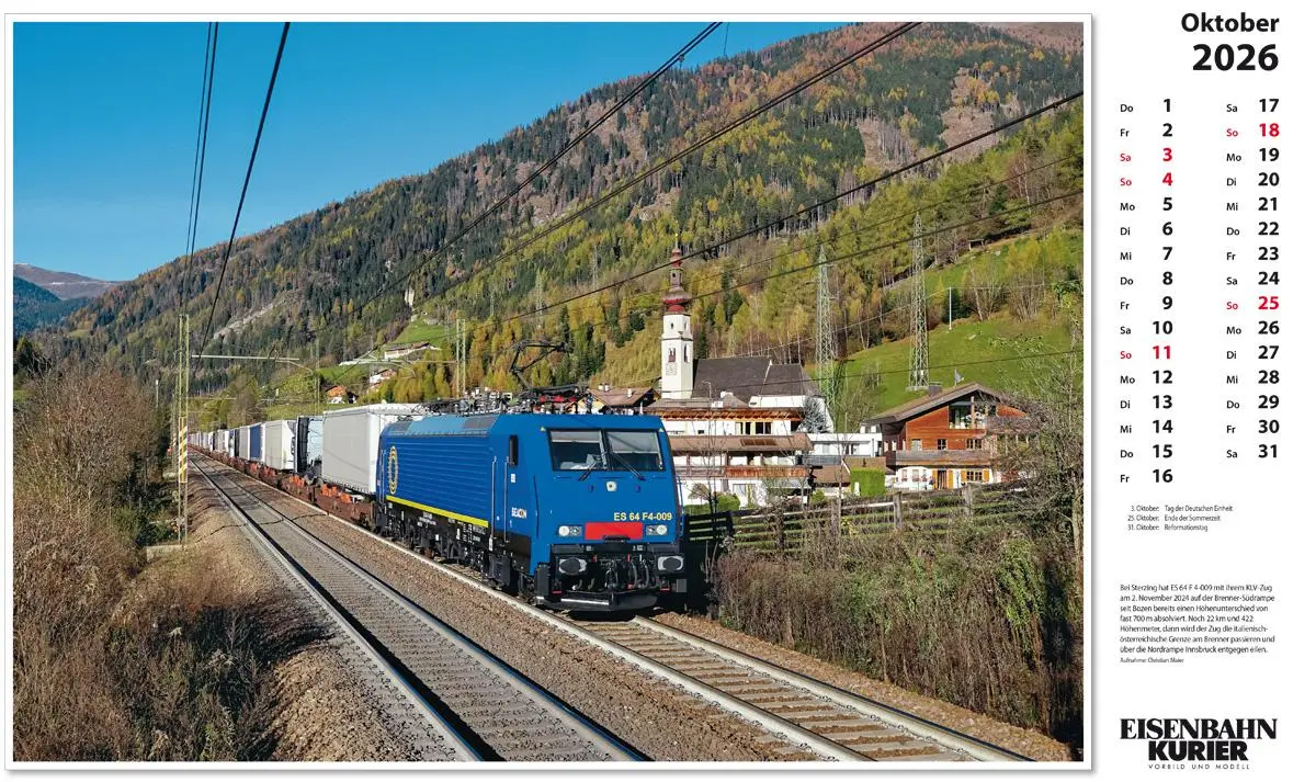 Bild: 9783844659603 | Alpenbahnen 2026 | Kalender | 13 S. | Deutsch | 2026 | EK-Verlag