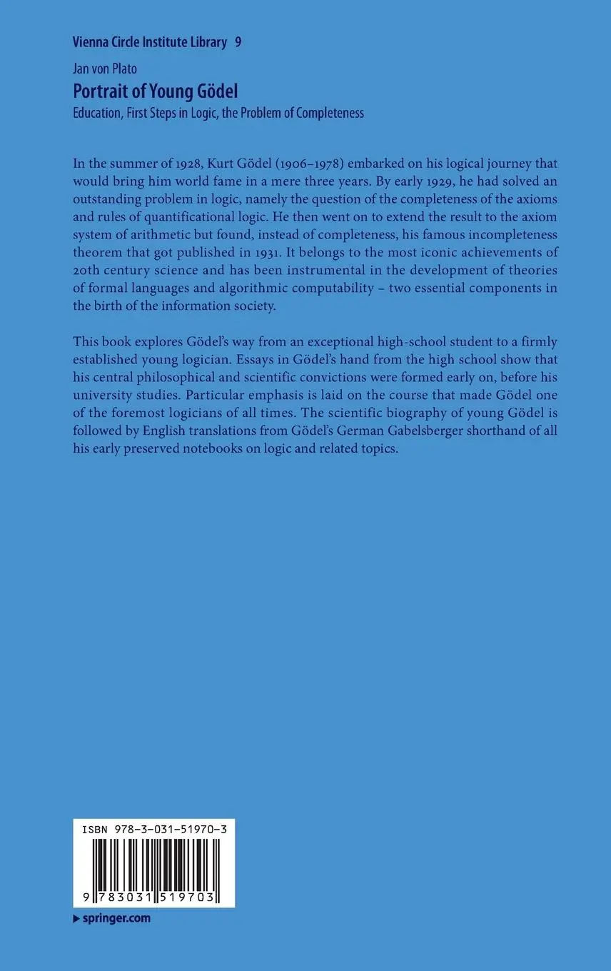 Rückseite: 9783031519703 | Portrait of Young Gödel | Jan Von Plato | Buch | ix | Englisch | 2024