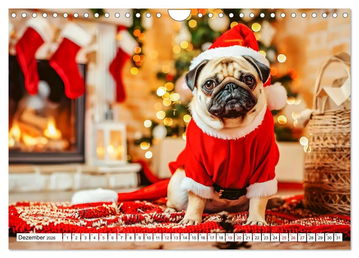 Bild: 9783457319703 | Mops-Mania - Der Spaßkalender für Mops-Fans (Wandkalender 2026 DIN...