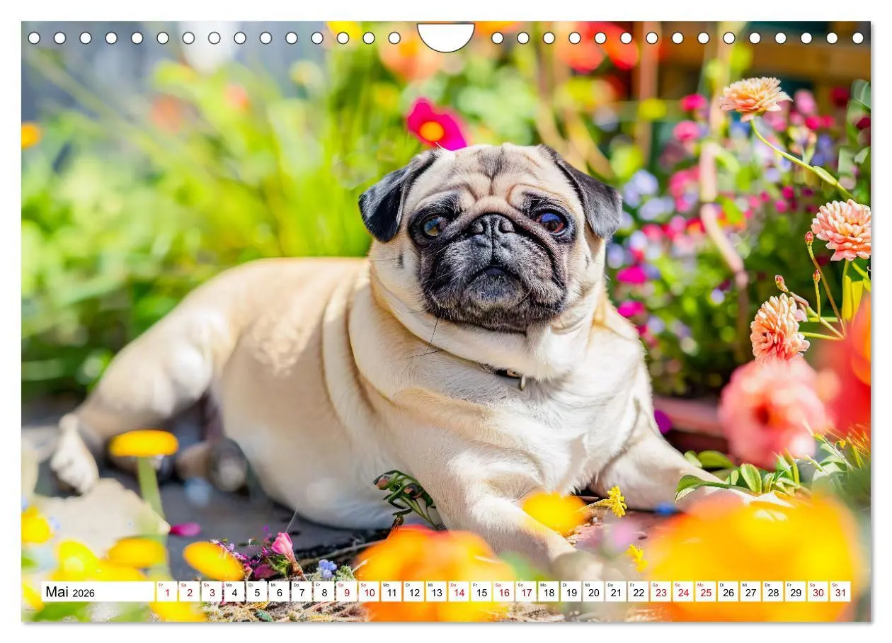 Bild: 9783457319703 | Mops-Mania - Der Spaßkalender für Mops-Fans (Wandkalender 2026 DIN...