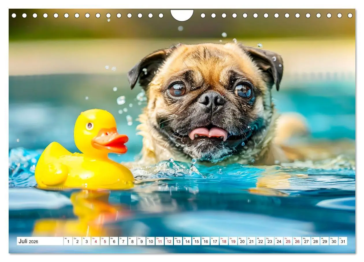 Bild: 9783457319703 | Mops-Mania - Der Spaßkalender für Mops-Fans (Wandkalender 2026 DIN...