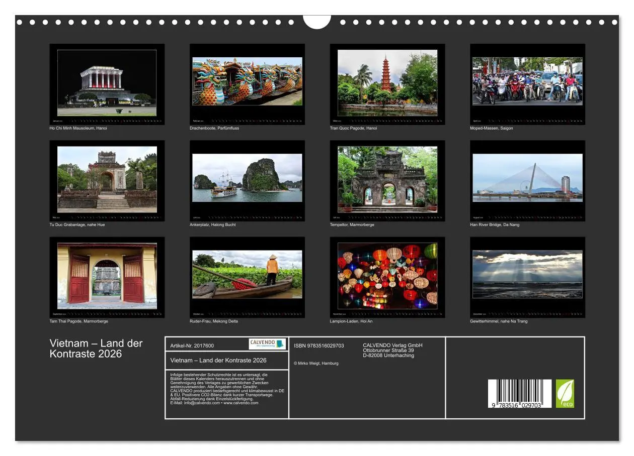 Bild: 9783516029703 | Vietnam - Land der Kontraste 2026 (Wandkalender 2026 DIN A3 quer),...