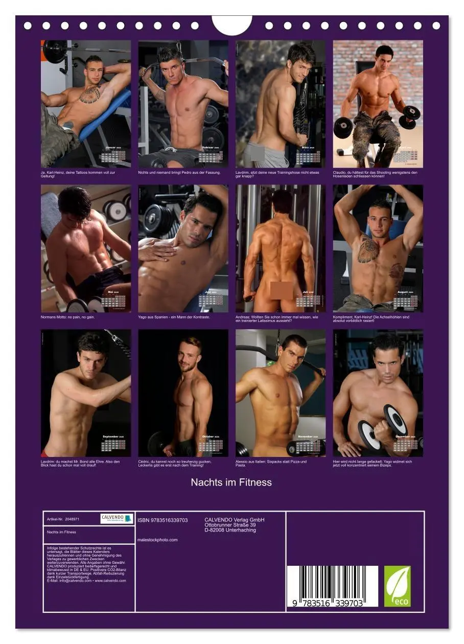Bild: 9783516339703 | Nachts im Fitness (Wandkalender 2026 DIN A4 hoch), CALVENDO...