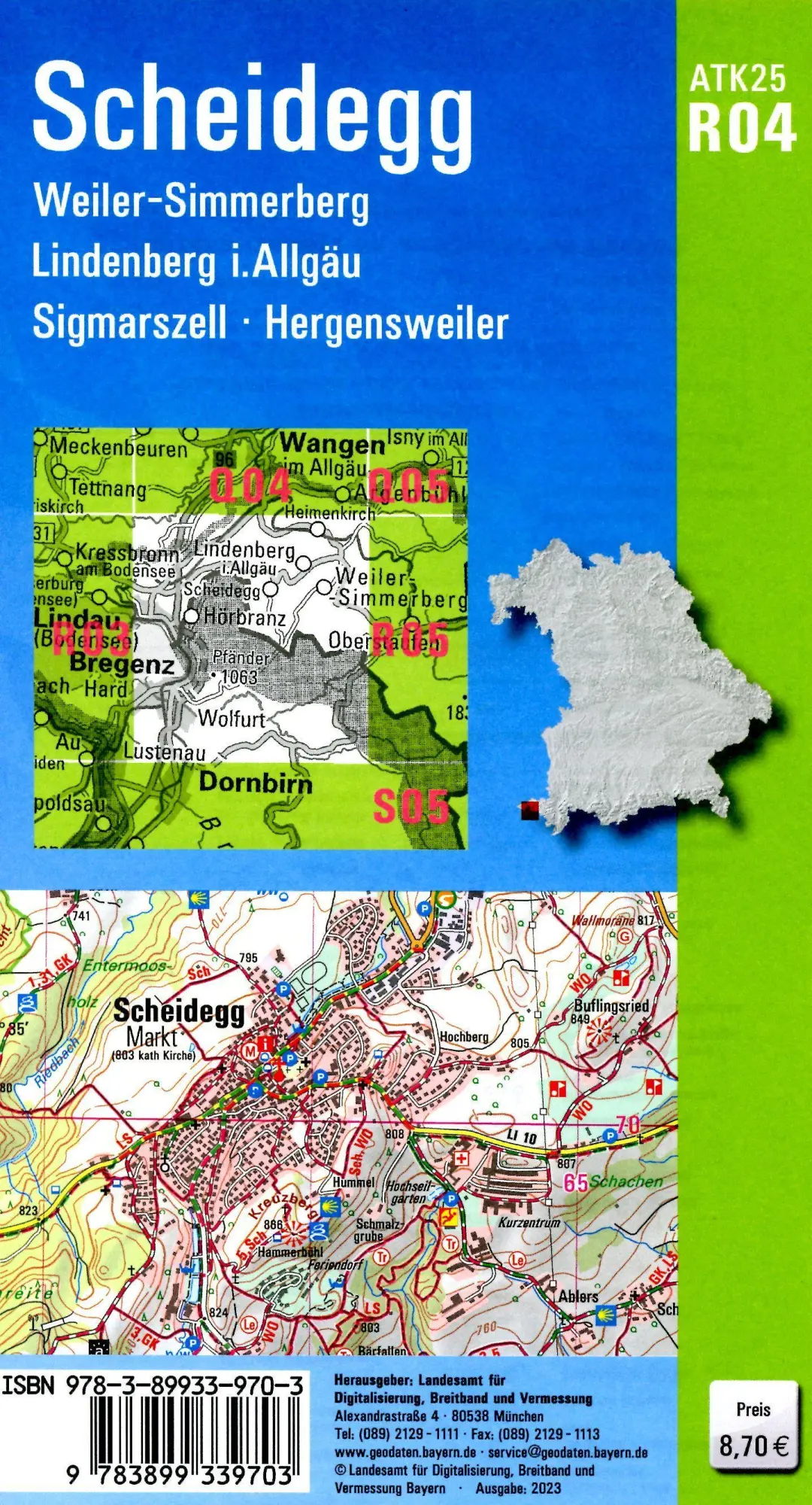 Bild: 9783899339703 | ATK25-R04 Scheidegg (Amtliche Topographische Karte 1:25000) | Deutsch