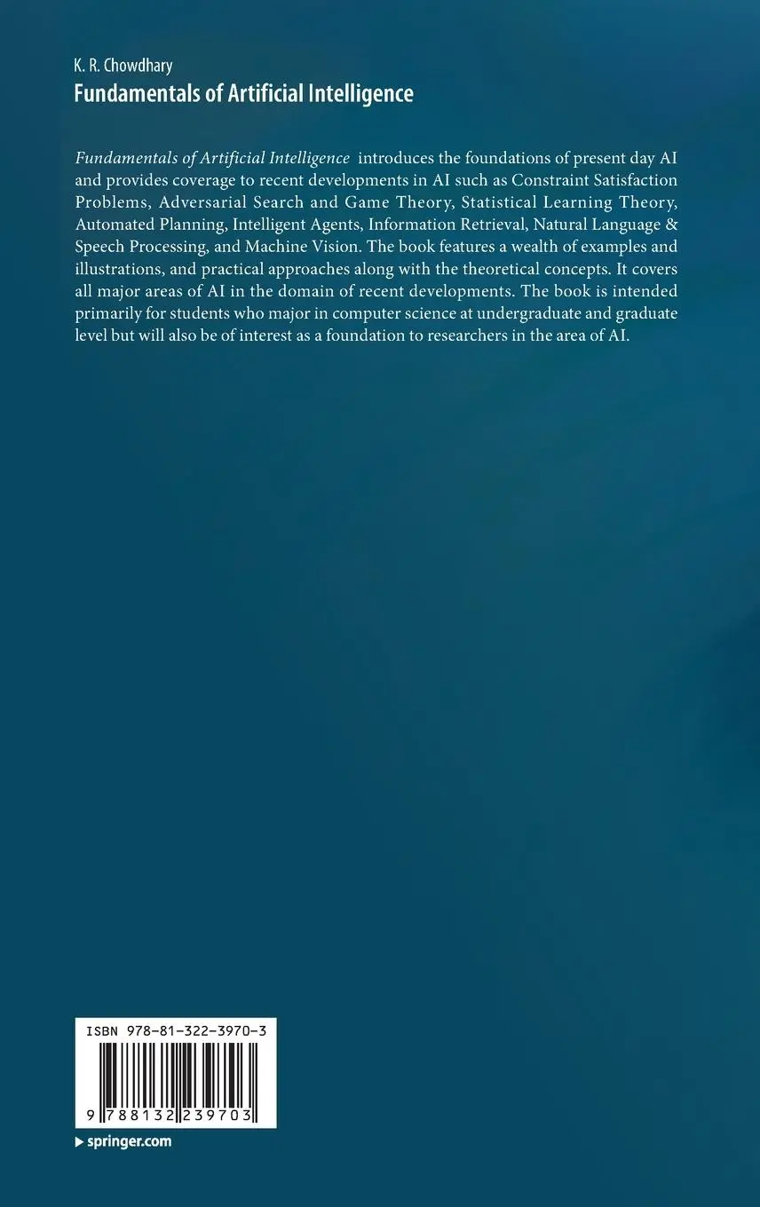 Rückseite: 9788132239703 | Fundamentals of Artificial Intelligence | K. R. Chowdhary | Buch | xxx