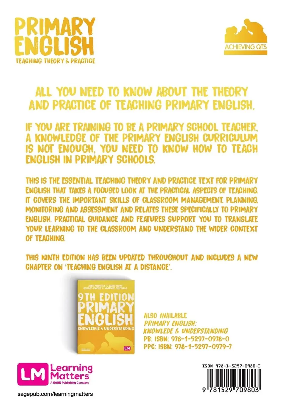 Rückseite: 9781529709803 | Primary English | Teaching Theory and Practice | Medwell (u. a.)