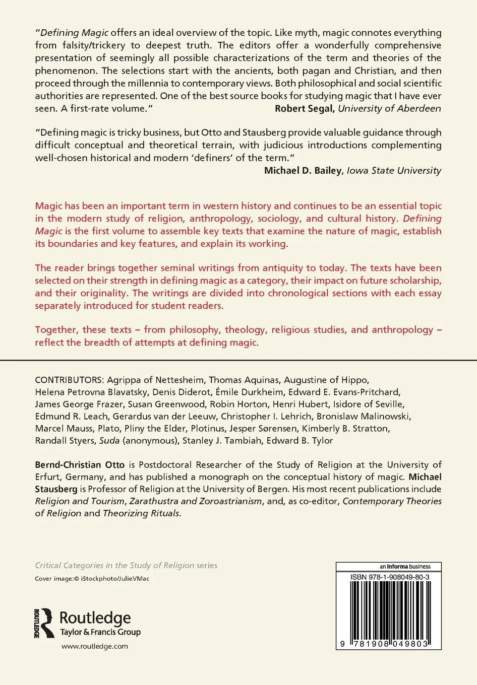 Rückseite: 9781908049803 | Defining Magic | A Reader | Bernd-Christian Otto (u. a.) | Taschenbuch