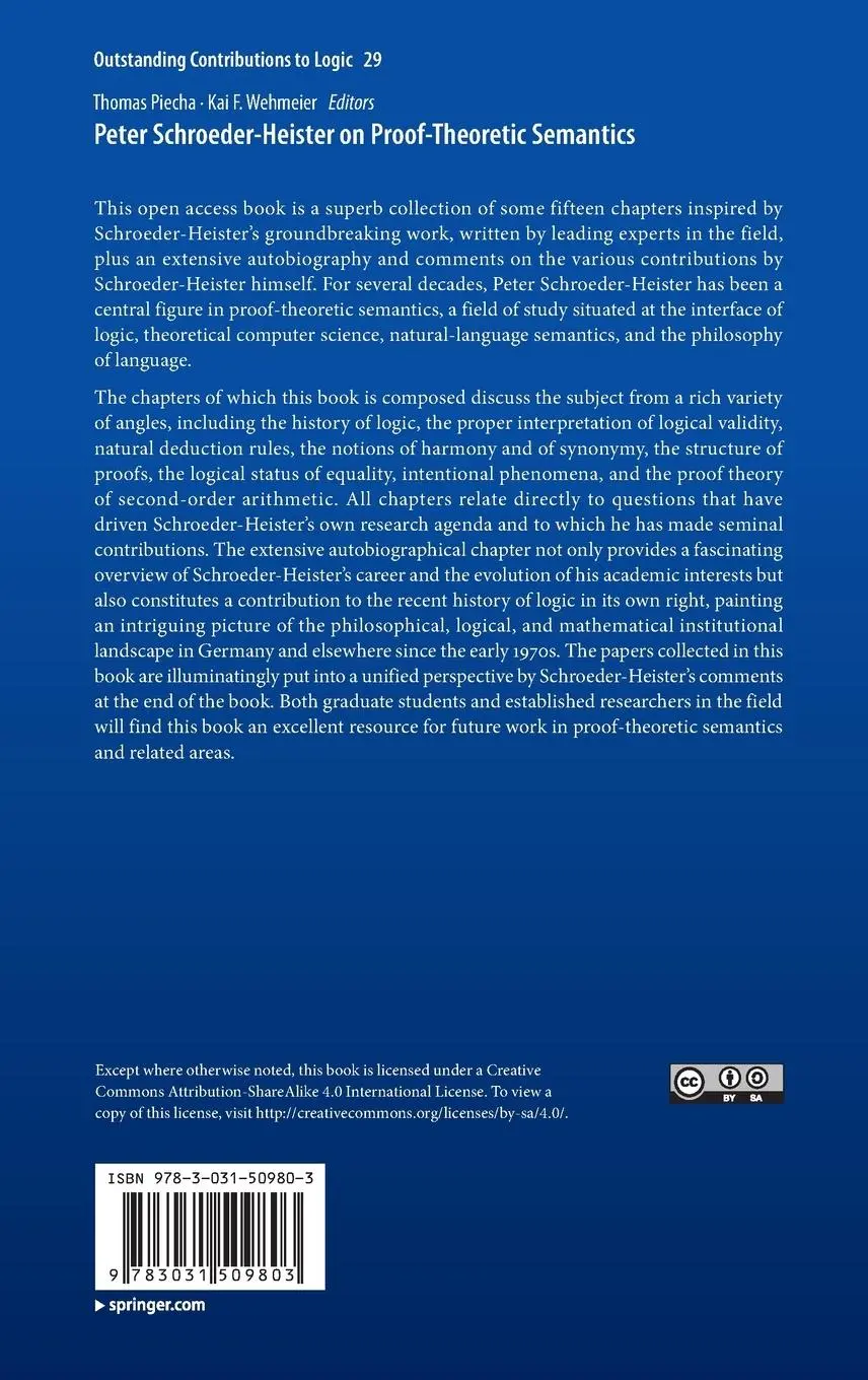 Rückseite: 9783031509803 | Peter Schroeder-Heister on Proof-Theoretic Semantics | Buch | x | 2024