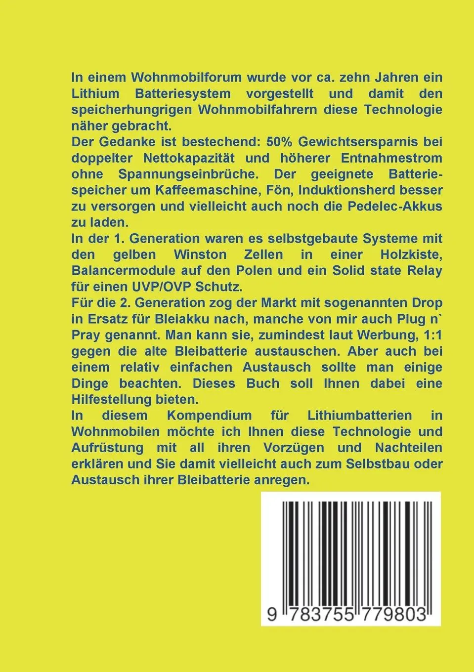 Rückseite: 9783755779803 | Wir rüsten auf mit einer Lithiumbatterie | Andreas Weingand | Buch