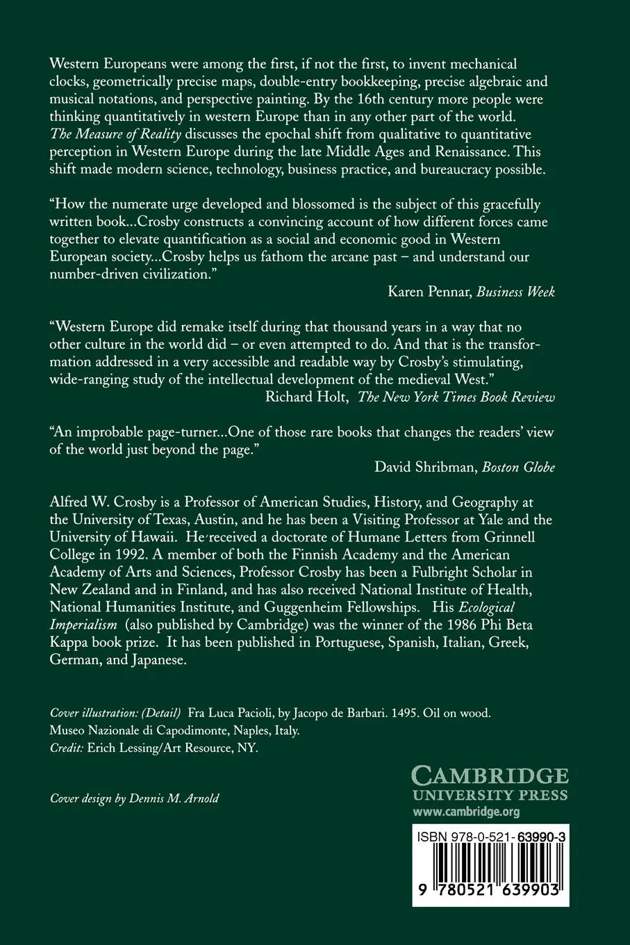 Rückseite: 9780521639903 | The Measure of Reality | Quantification in Western Europe, 1250 1600