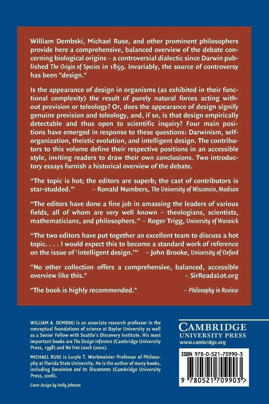 Rückseite: 9780521709903 | Debating Design | From Darwin to DNA | William A. Dembski (u. a.)