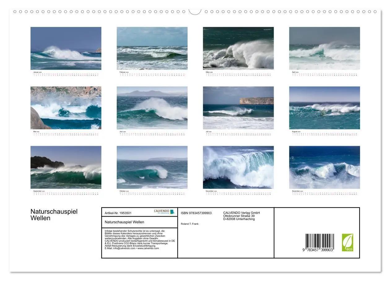 Bild: 9783457399903 | Naturschauspiel Wellen (hochwertiger Premium Wandkalender 2026 DIN...