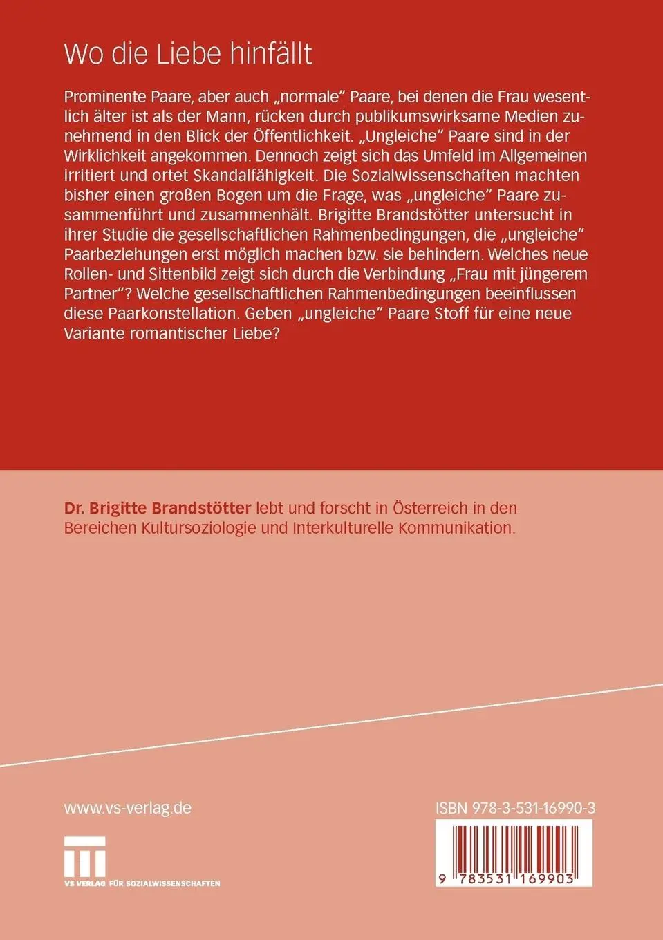 Rückseite: 9783531169903 | Wo die Liebe hinfällt | Brigitte Brandstötter | Taschenbuch | 194 S.