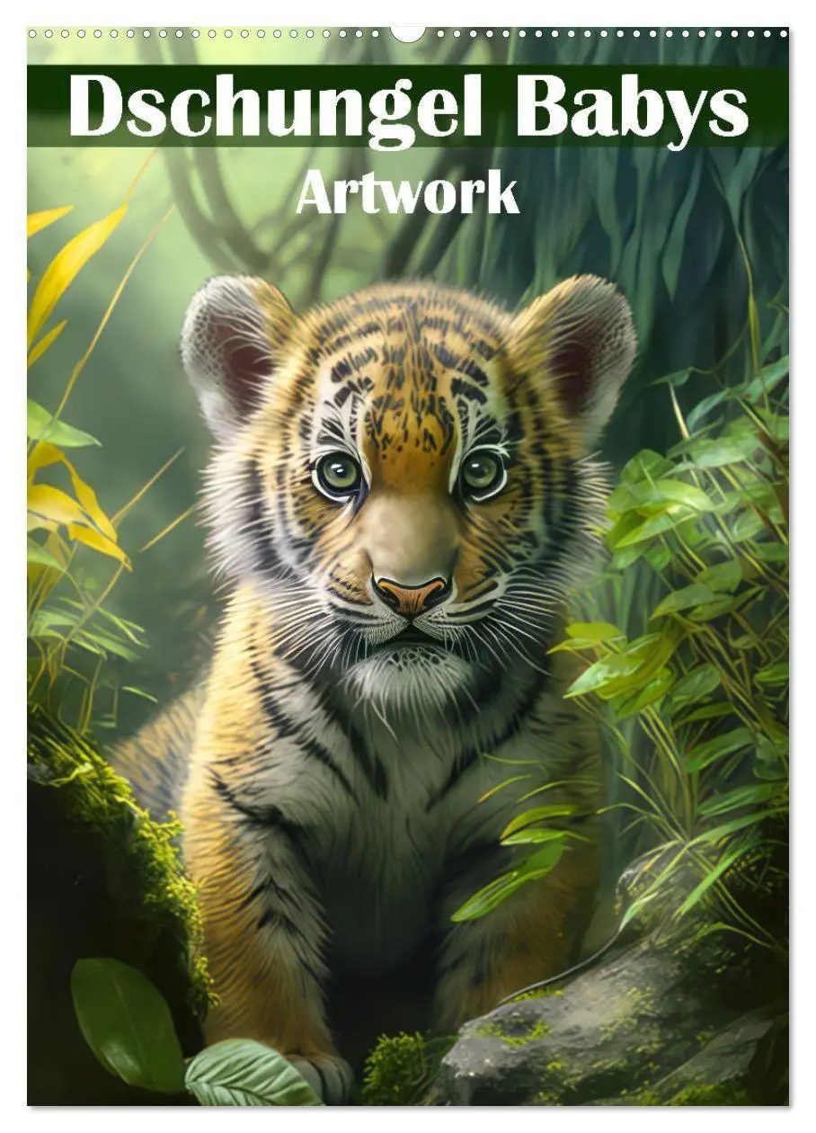 Cover: 9783569339903 | Dschungelbabys - Artwork (Wandkalender 2027 DIN A2 hoch), CALVENDO...