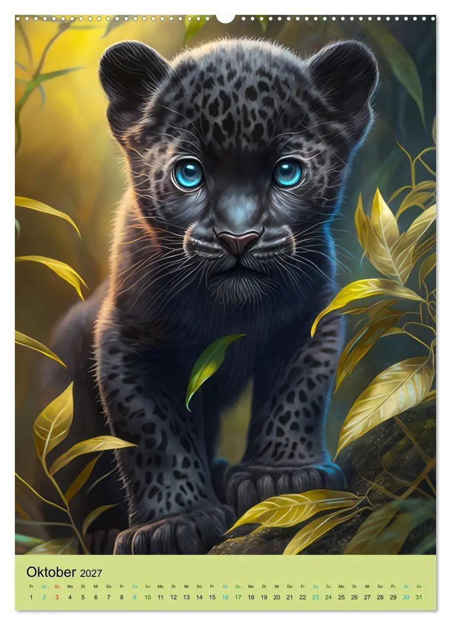 Bild: 9783569339903 | Dschungelbabys - Artwork (Wandkalender 2027 DIN A2 hoch), CALVENDO...