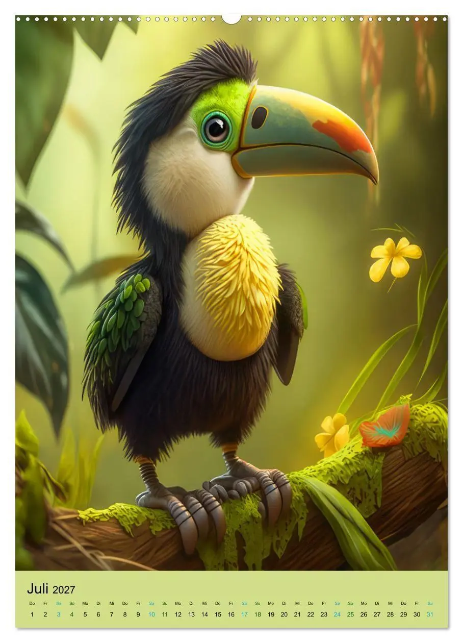Bild: 9783569339903 | Dschungelbabys - Artwork (Wandkalender 2027 DIN A2 hoch), CALVENDO...