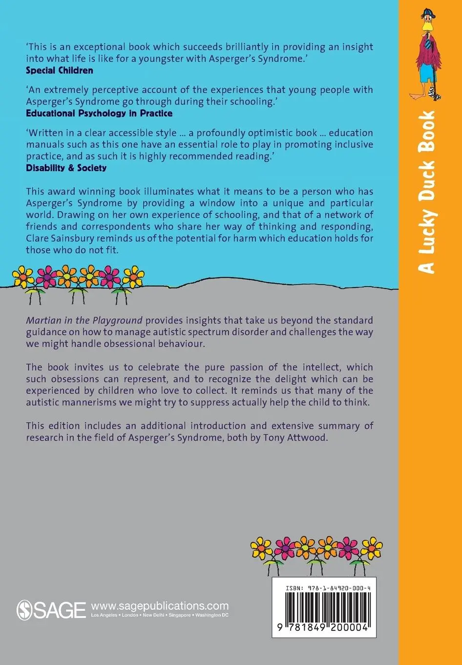 Rückseite: 9781849200004 | Martian in the Playground | Clare Sainsbury | Taschenbuch | Englisch