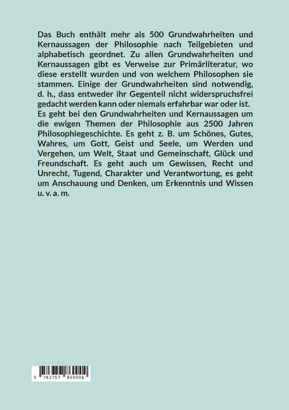 Rückseite: 9783757860004 | Lexikon der Philosophie | Reinhard Gobrecht | Taschenbuch | Paperback