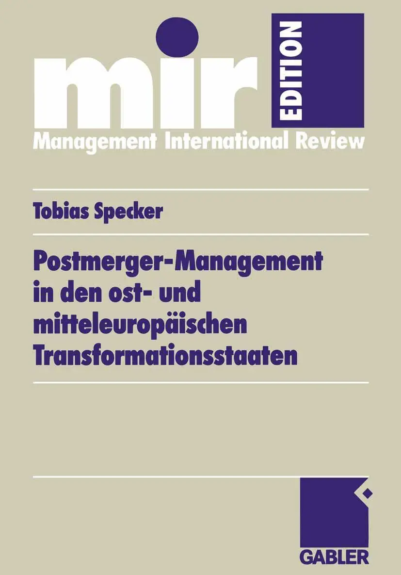 Cover: 9783409120104 | Postmerger-Management in den ost- und mitteleuropäischen...