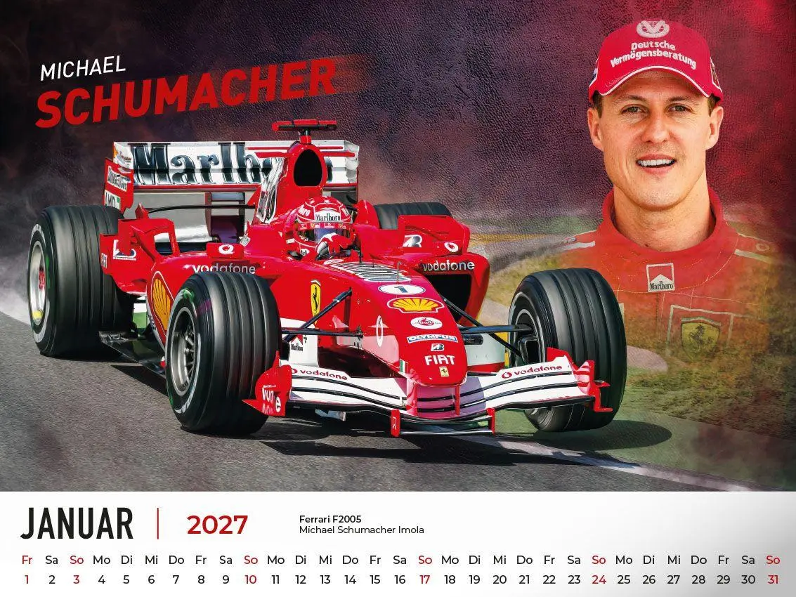 Bild: 9783693570104 | Ferrari Legenden in der Formel 1 Kalender 2027 | von gestern und heute