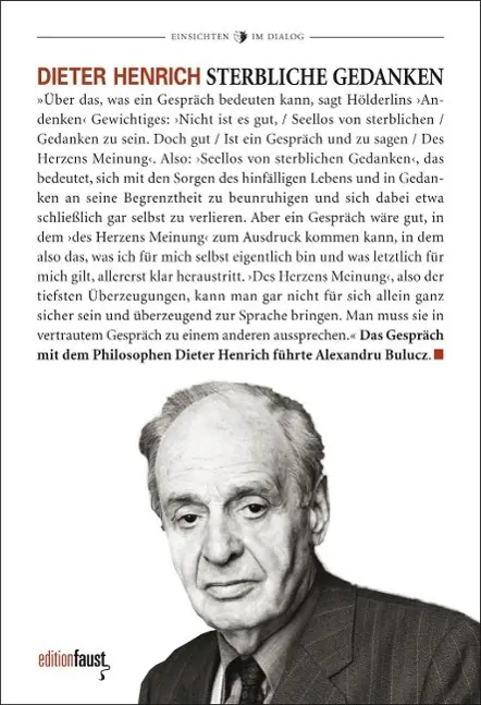 Cover: 9783945400104 | Sterbliche Gedanken | Dieter Henrich | Taschenbuch | 64 S. | Deutsch