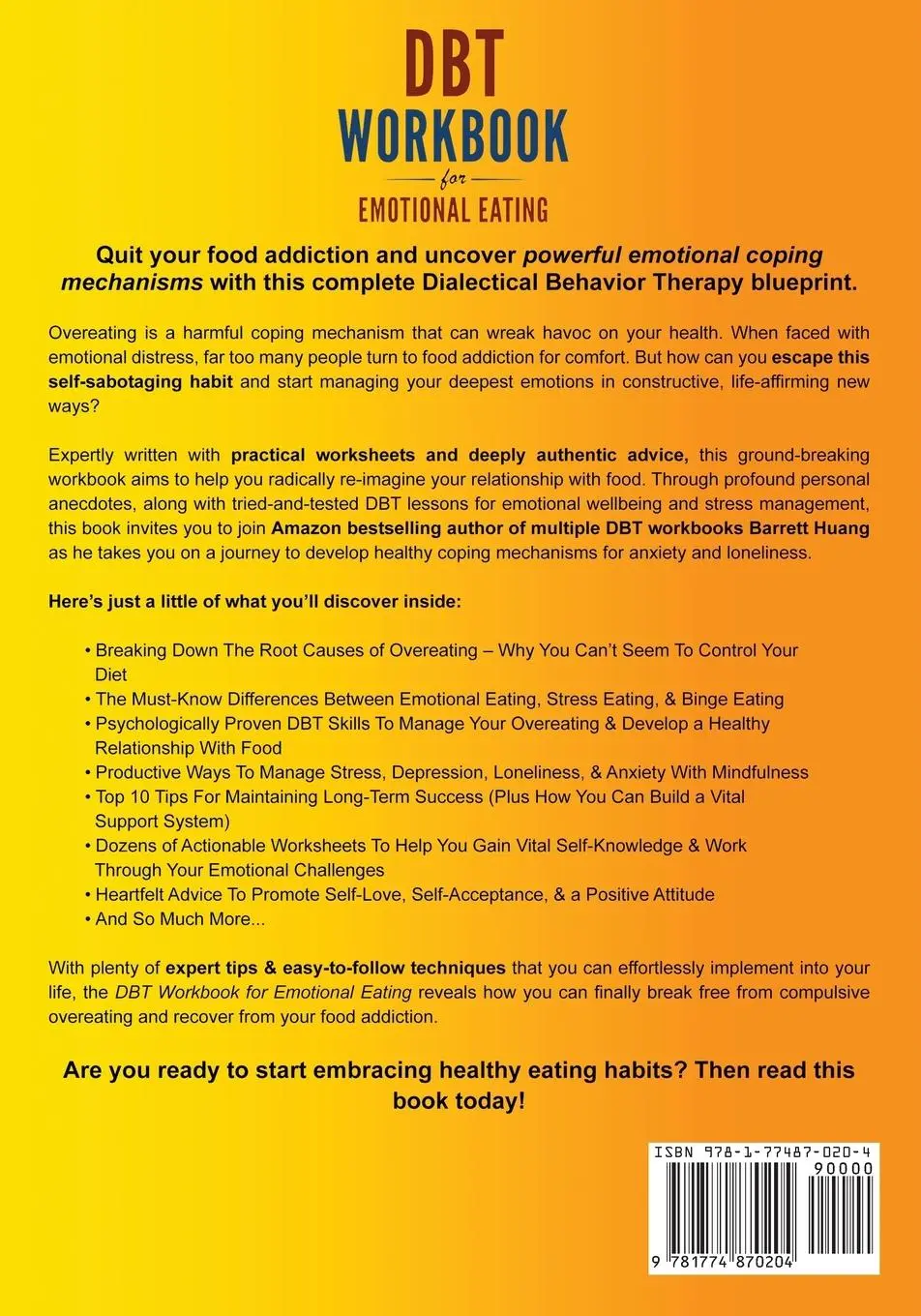Rückseite: 9781774870204 | DBT Workbook For Emotional Eating | Barrett Huang | Taschenbuch | 2023
