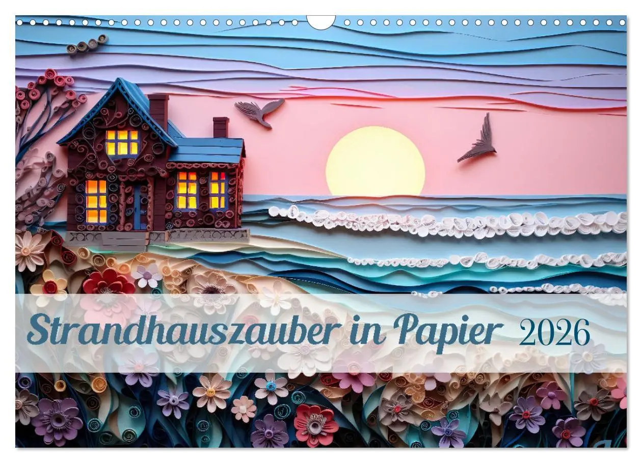 Cover: 9783457490204 | Strandhauszauber aus Papier (Wandkalender 2026 DIN A3 quer),...