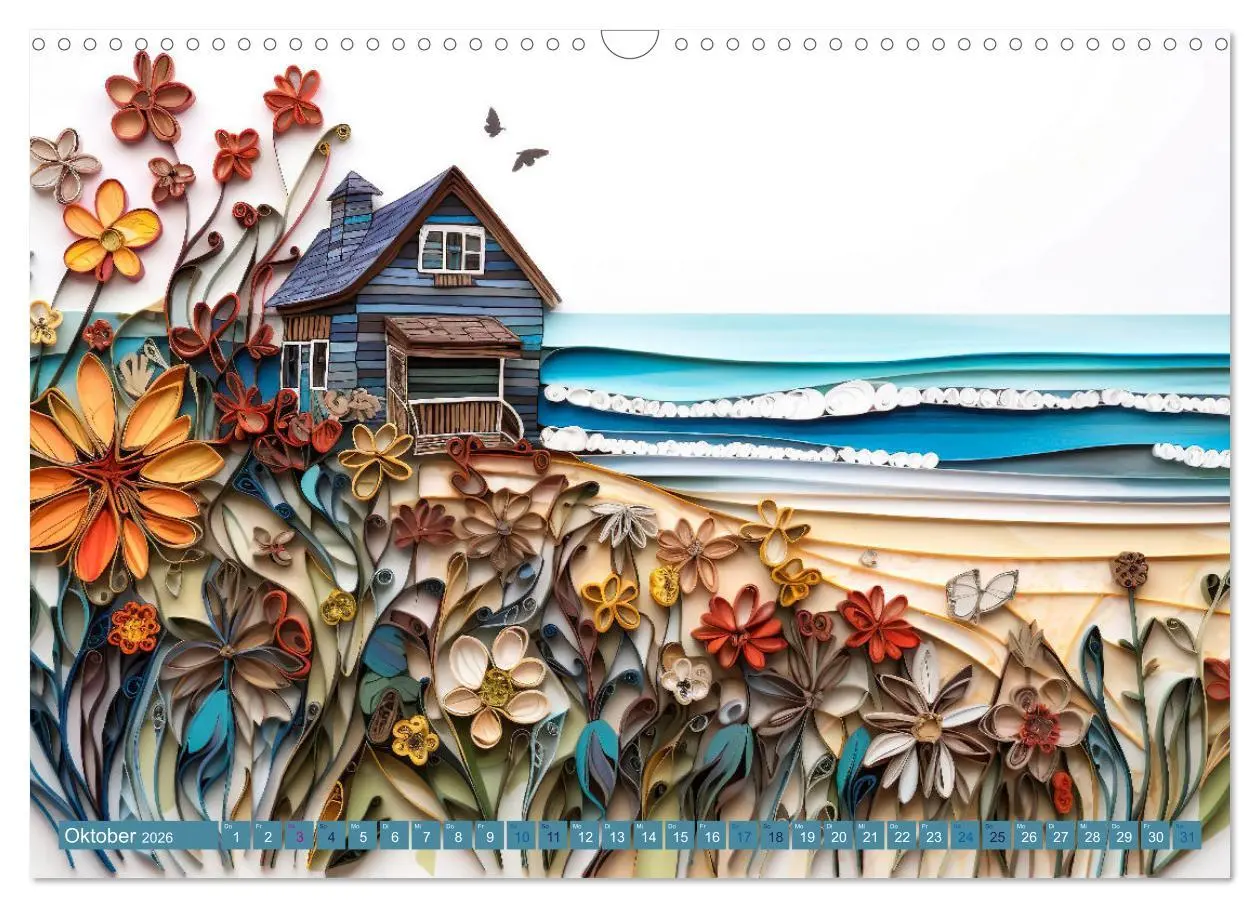 Bild: 9783457490204 | Strandhauszauber aus Papier (Wandkalender 2026 DIN A3 quer),...