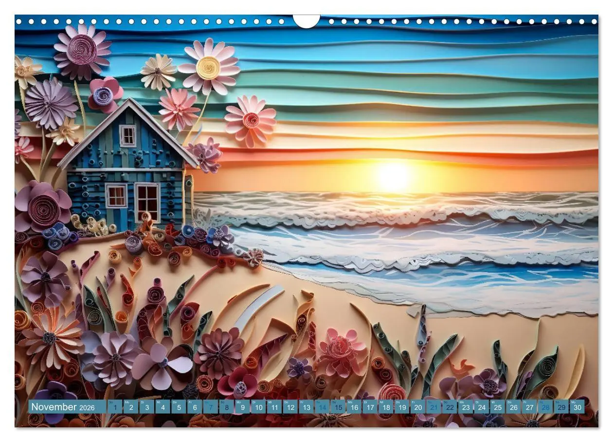 Bild: 9783457490204 | Strandhauszauber aus Papier (Wandkalender 2026 DIN A3 quer),...