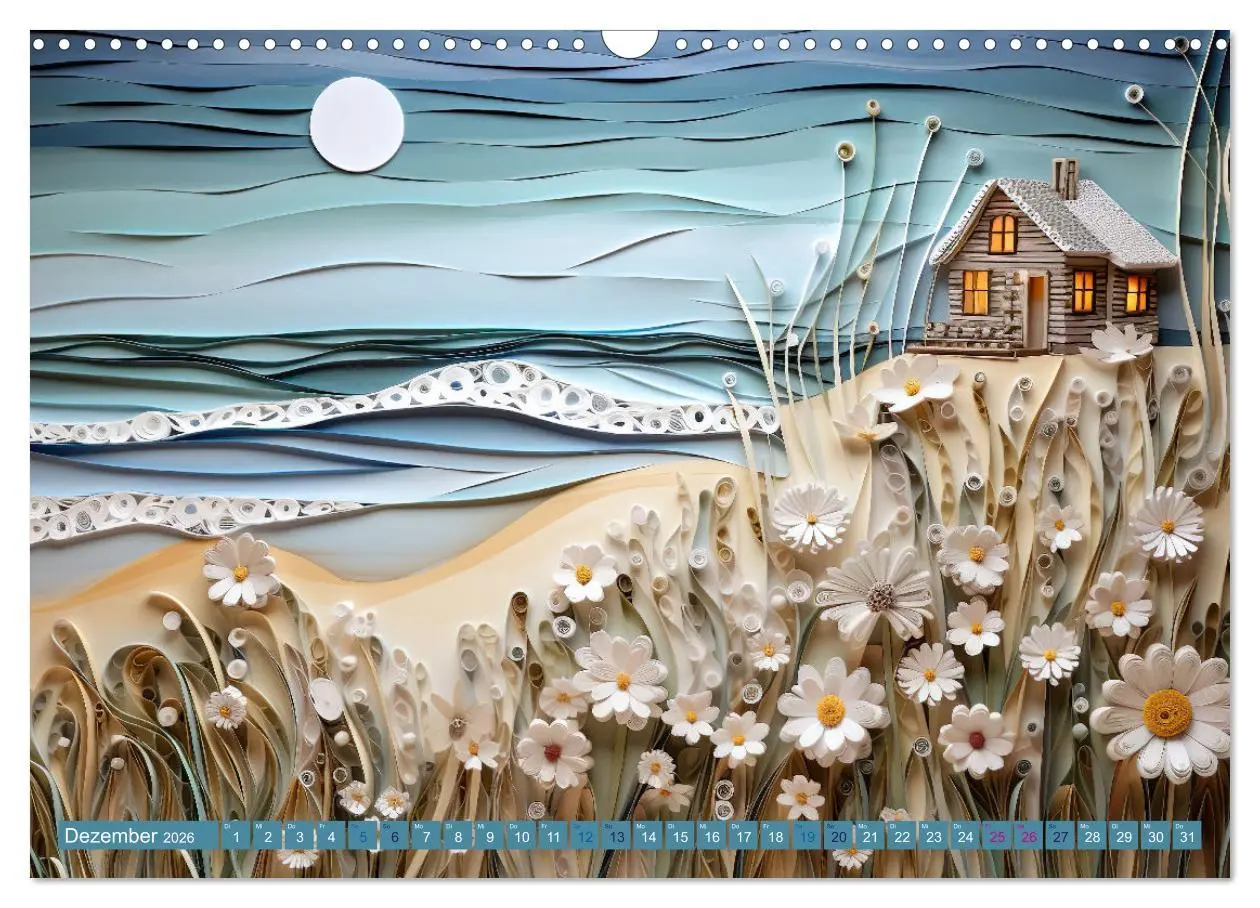 Bild: 9783457490204 | Strandhauszauber aus Papier (Wandkalender 2026 DIN A3 quer),...