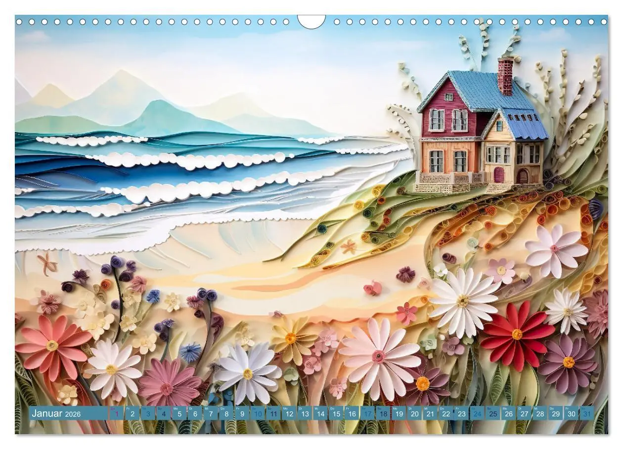 Bild: 9783457490204 | Strandhauszauber aus Papier (Wandkalender 2026 DIN A3 quer),...